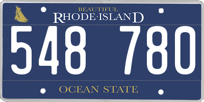 RI license plate 548780