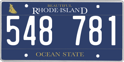 RI license plate 548781