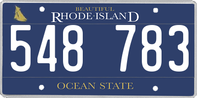 RI license plate 548783