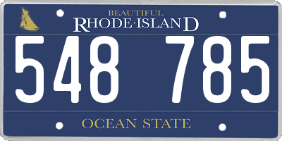 RI license plate 548785