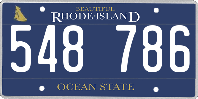 RI license plate 548786