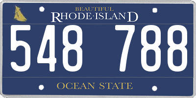RI license plate 548788
