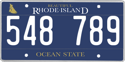 RI license plate 548789