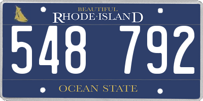RI license plate 548792