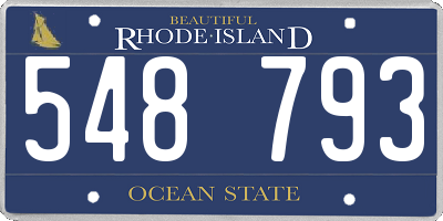 RI license plate 548793