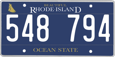 RI license plate 548794