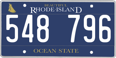 RI license plate 548796