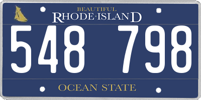 RI license plate 548798