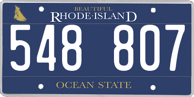 RI license plate 548807