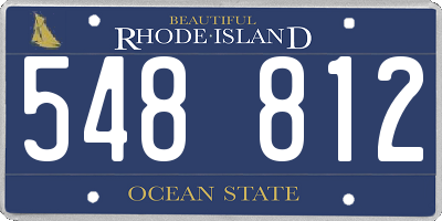 RI license plate 548812