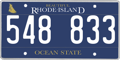 RI license plate 548833