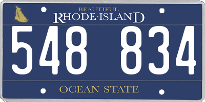 RI license plate 548834