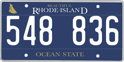 RI license plate 548836