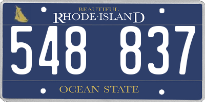 RI license plate 548837