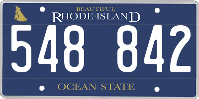 RI license plate 548842