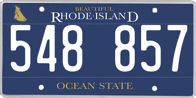 RI license plate 548857