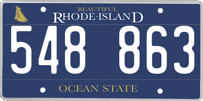 RI license plate 548863