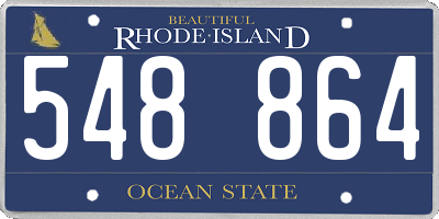 RI license plate 548864