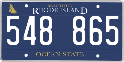 RI license plate 548865