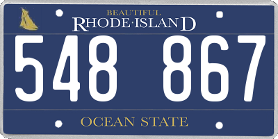 RI license plate 548867