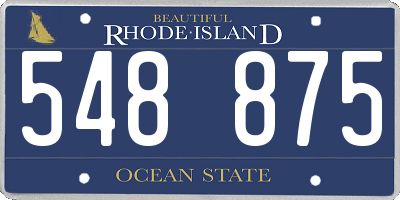 RI license plate 548875