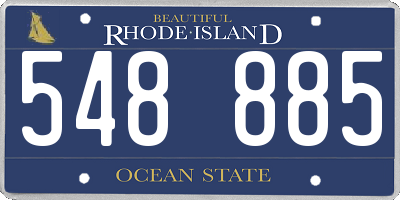 RI license plate 548885