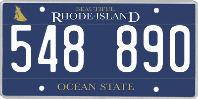 RI license plate 548890