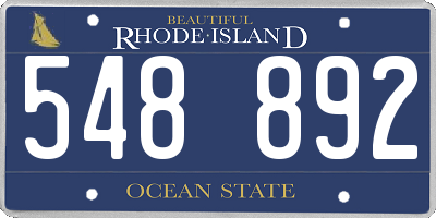 RI license plate 548892