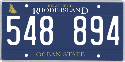 RI license plate 548894