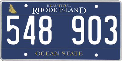 RI license plate 548903