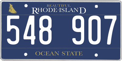 RI license plate 548907
