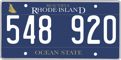 RI license plate 548920