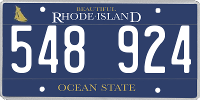 RI license plate 548924
