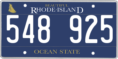 RI license plate 548925