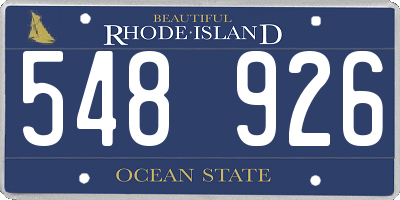RI license plate 548926