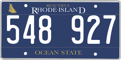 RI license plate 548927