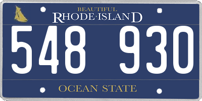 RI license plate 548930