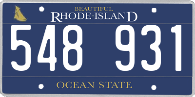 RI license plate 548931