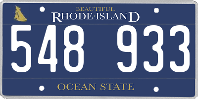 RI license plate 548933