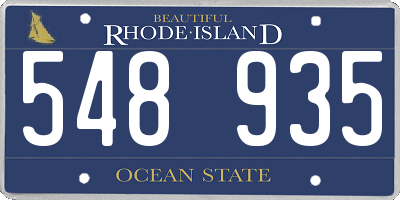 RI license plate 548935