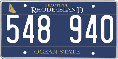 RI license plate 548940