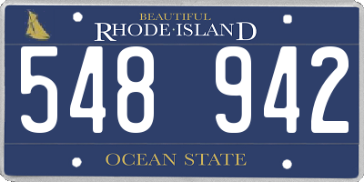 RI license plate 548942