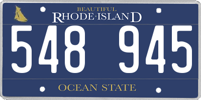 RI license plate 548945
