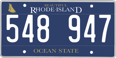 RI license plate 548947