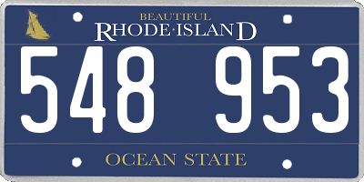 RI license plate 548953