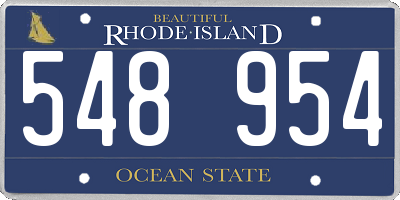 RI license plate 548954