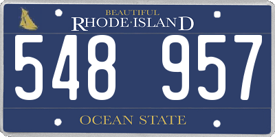 RI license plate 548957