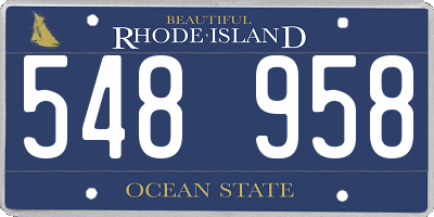 RI license plate 548958
