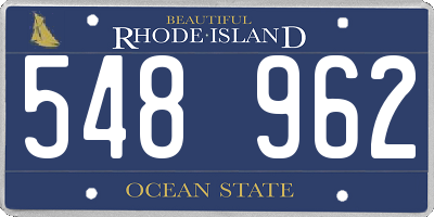 RI license plate 548962