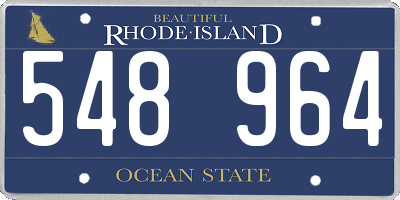 RI license plate 548964